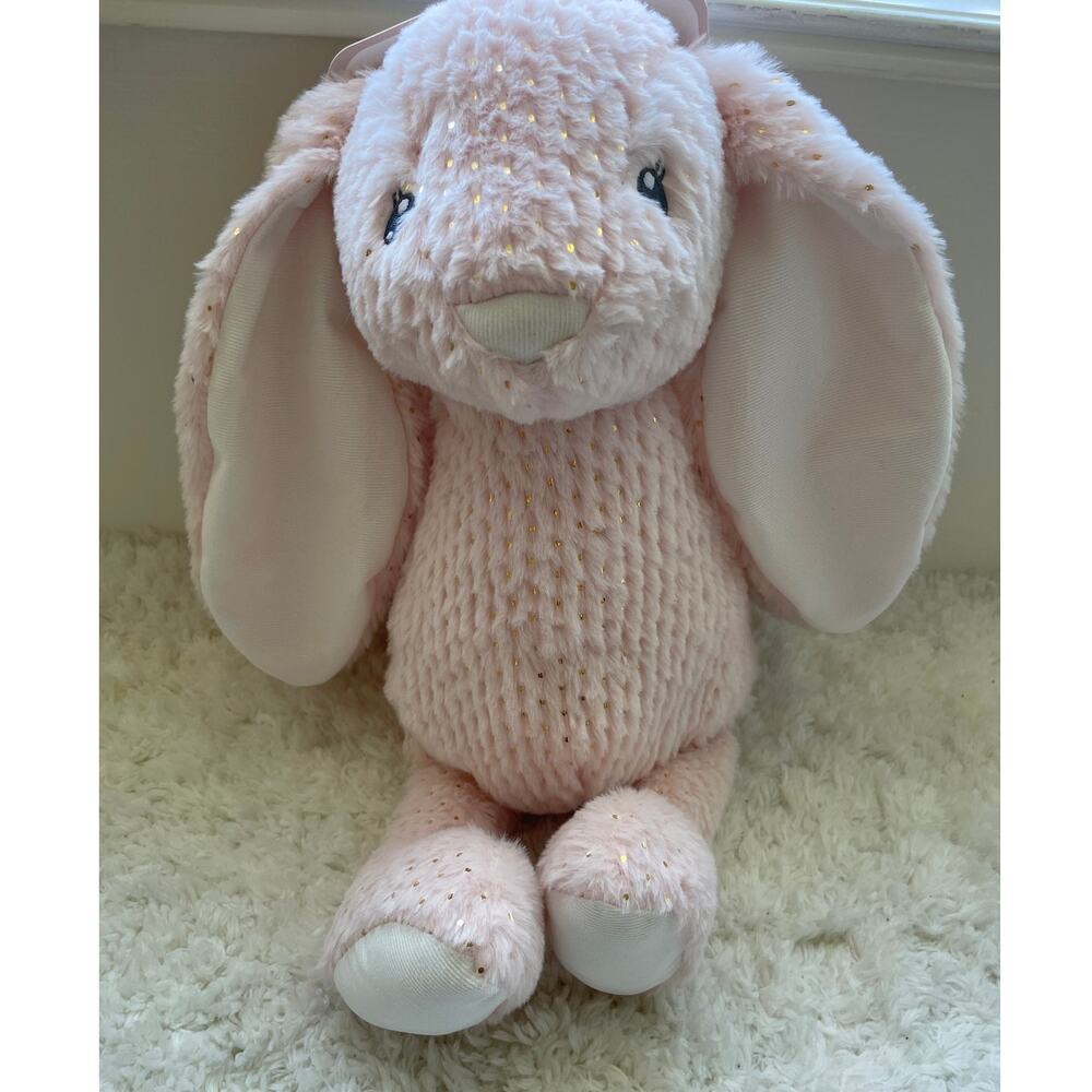 Carried Away Soft Huggable Pink Gold Bunny Rabbit Plush Toy Animal NEW Easter